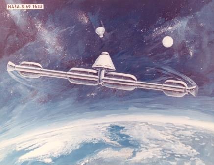 Image Credit: NASA. Artificial gravity space station. 1969 NASA concept.